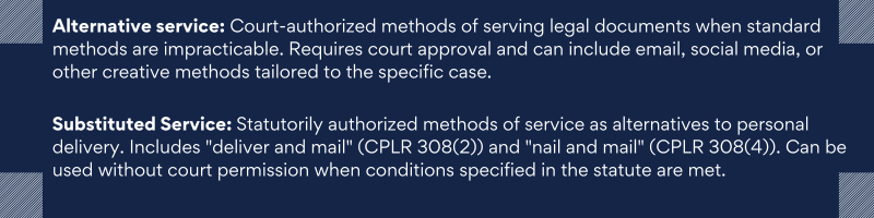 Alternative Service v. Substituted Service